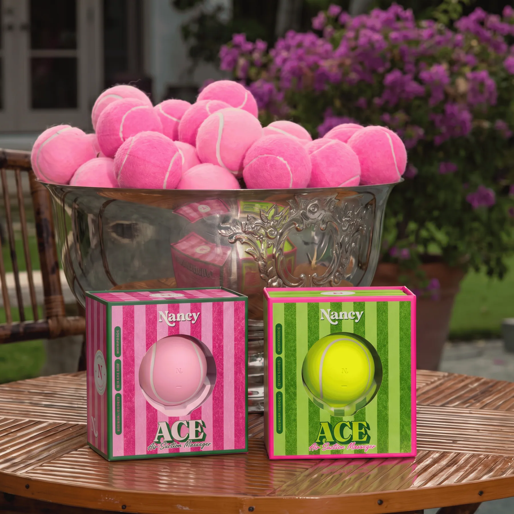 Ace — front view tennis ball shape